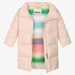 Molo-Girls Pale Pink Puffer Coat | Childrensalon Outlet