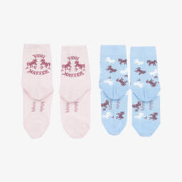 Molo-Girls Pastel Horse-Themed Sock Duo | Childrensalon Outlet