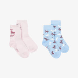 Molo-Girls Pastel Horse-Themed Sock Duo | Childrensalon Outlet