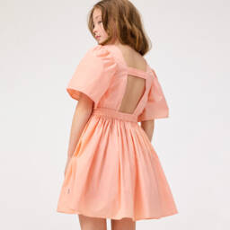 Molo-Хлопковое платье пастельного персикового цвета для девочек | Childrensalon Outlet