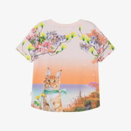 Molo-Girls Peach Blossom & Pup Tee | Childrensalon Outlet