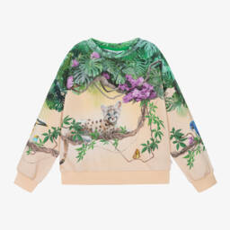 Molo-Girls Peach & Mint Cotton Crewneck | Childrensalon Outlet