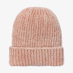 Molo-Girls Pink Chenille Knit Beanie Hat | Childrensalon Outlet