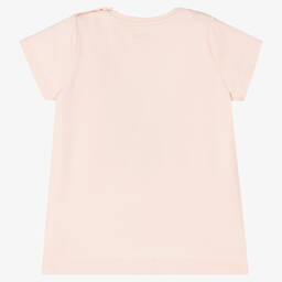 Molo-Girls Pink Cotton Bird T-Shirt | Childrensalon Outlet
