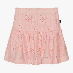 Molo-Розовая хлопковая юбка с перфорацией для девочек | Childrensalon Outlet