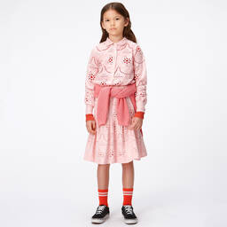 Molo-Розовая хлопковая юбка с перфорацией для девочек | Childrensalon Outlet