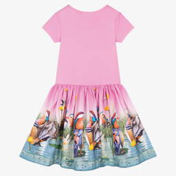 مولو-فستان مزيج قطن عضوي لون زهري | Childrensalon Outlet