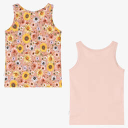 Molo-Розовая майка и майка с цветами из хлопка (2шт.) | Childrensalon Outlet