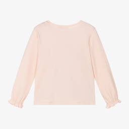 Molo-Girls Pink Cotton Kitten Top | Childrensalon Outlet