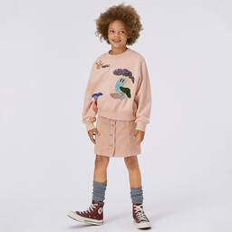Molo-Girls Pink Cotton Mushroom Sweatshirt | Childrensalon Outlet
