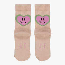 Molo-Girls Pink Cotton Smile Socks (2 Pack) | Childrensalon Outlet
