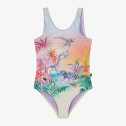 Molo-Girls Pink Dino Paradise Swimsuit | Childrensalon Outlet