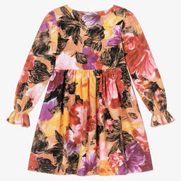 Molo-Girls Pink Floral Cotton Dress | Childrensalon Outlet