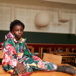 Molo-Girls Pink Floral Cotton Joggers | Childrensalon Outlet