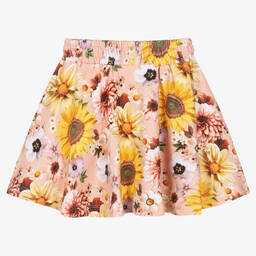 Molo-Girls Pink Floral Organic Cotton Skirt | Childrensalon Outlet