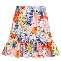 Molo-Girls Pink Floral Ruffle Skirt | Childrensalon Outlet