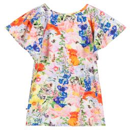 Molo-Girls Pink Floral T-Shirt | Childrensalon Outlet