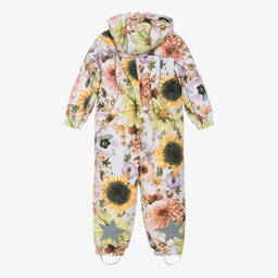Molo-Girls Pink Floral Waterproof Snowsuit | Childrensalon Outlet