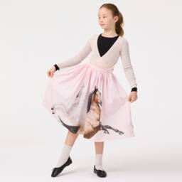 Molo-Girls Pink Horse Pattern Cotton Skirt | Childrensalon Outlet