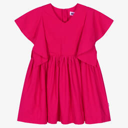 Molo-Girls Pink Organic Cotton Dress | Childrensalon Outlet