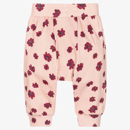 Molo-Girls Pink Organic Cotton Floral Joggers | Childrensalon Outlet