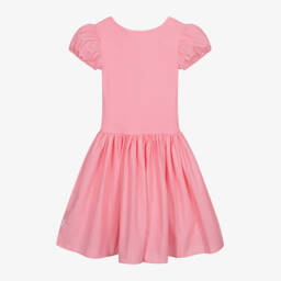 Molo-Girls Pink Organic Cotton Puff-Sleeve Frock | Childrensalon Outlet