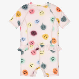 Molo-Girls Pink Smile Sun Suit (UPF50+) | Childrensalon Outlet