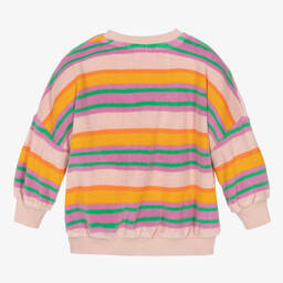 Molo-Girls Pink Stripe Towel Sweatshirt | Childrensalon Outlet