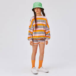 Molo-Girls Pink Stripe Towel Sweatshirt | Childrensalon Outlet