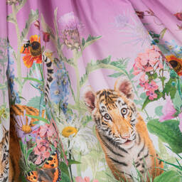 Molo-Girls Pink Tiger Organic Cotton Dress | Childrensalon Outlet
