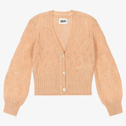 Molo-Girls Pink Wool Cardigan | Childrensalon Outlet