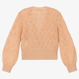 Molo-Girls Pink Wool Cardigan | Childrensalon Outlet