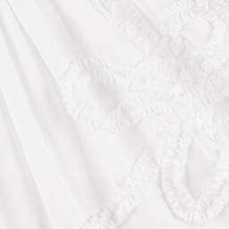 Molo-Girls Pure White Cotton Ruffle Dress | Childrensalon Outlet