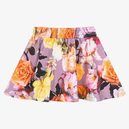 Molo-Girls Purple Floral Cotton Skirt | Childrensalon Outlet