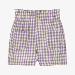 Molo-Girls Purple Gingham Shorts | Childrensalon Outlet
