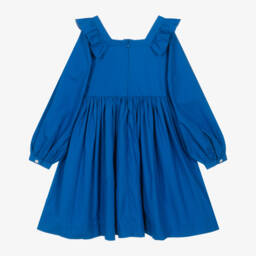 Molo-Girls Royal Blue Ruffle Dress | Childrensalon Outlet