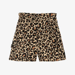 Molo-Girls Safari Print Beige Shorts | Childrensalon Outlet