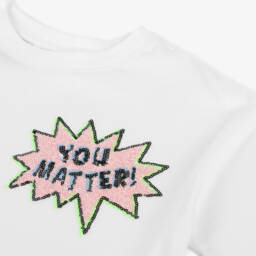 Molo-Girls Sequin-Embellished White Tee | Childrensalon Outlet