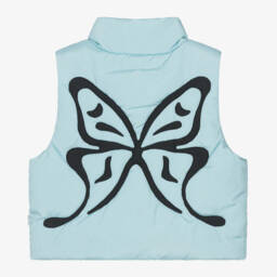 Molo-Girls Sky Blue Butterfly Vest | Childrensalon Outlet