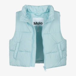 Molo-Girls Sky Blue Butterfly Vest | Childrensalon Outlet