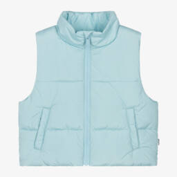 Molo-Girls Sky Blue Butterfly Vest | Childrensalon Outlet