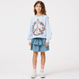 Molo-Girls Sky Indigo Layered Skirt | Childrensalon Outlet