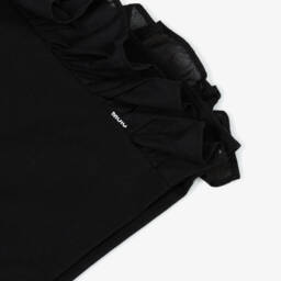 Molo-Girls Soft Black Ruffle Tee | Childrensalon Outlet