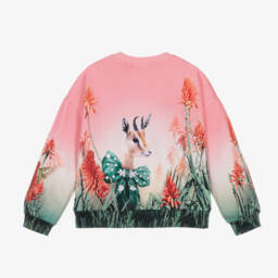 Molo-Мягкий розовый свитер с украшением в виде кошки для девочек | Childrensalon Outlet