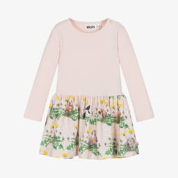 Molo-Girls Soft Pink Bunny Dress | Childrensalon Outlet