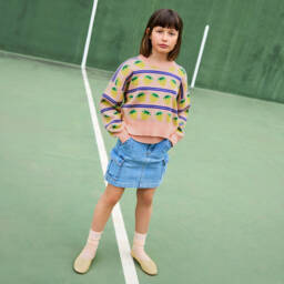 Molo-Джемпер вязаный розовый с клубничным поцелуем для девочек | Childrensalon Outlet