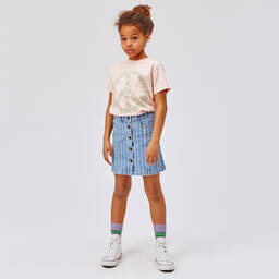 Molo-Girls Striped Denim Skirt | Childrensalon Outlet