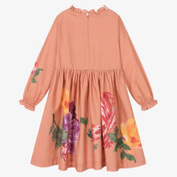 Molo-Girls Terracotta Pink Floral Dress | Childrensalon Outlet