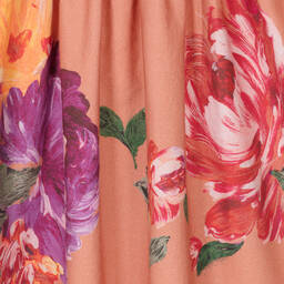 Molo-Girls Terracotta Pink Floral Dress | Childrensalon Outlet