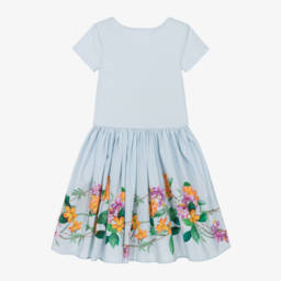 Molo-Girls Tropical Blue Floral Frock | Childrensalon Outlet
